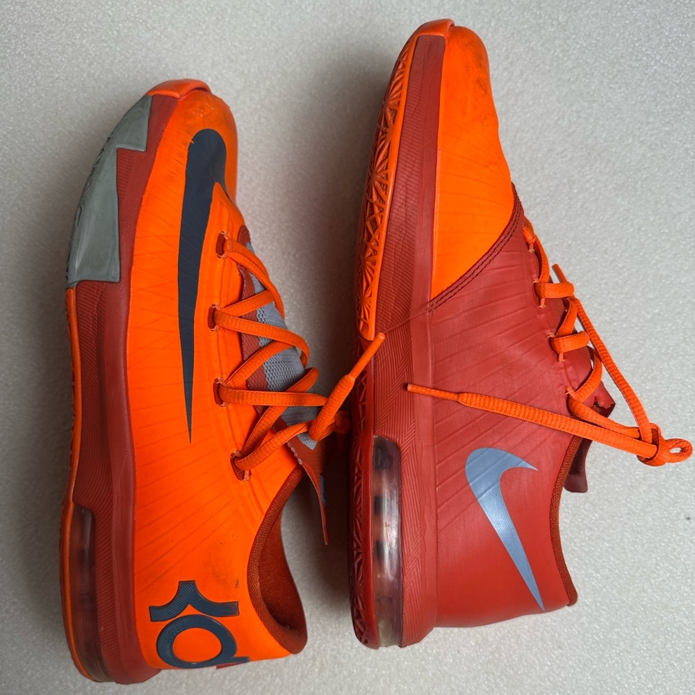 KD6 Sneakers Nike Zoom | Boys Orange and Gray Durant Basketball Low Tops Sz 6Y